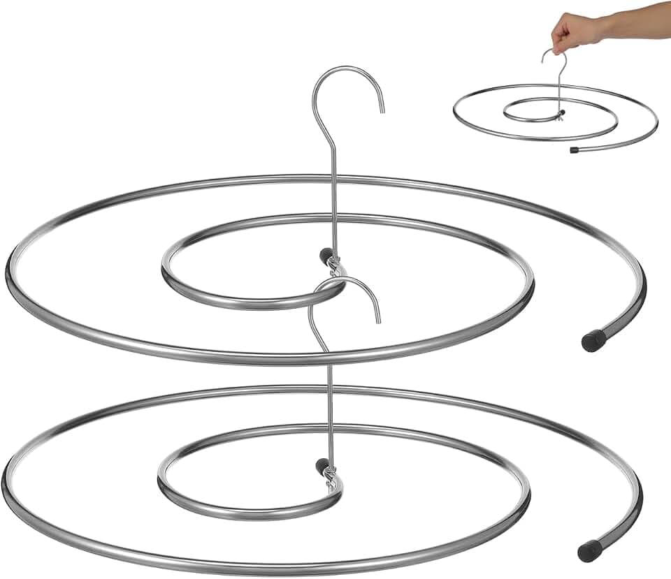 Amosfun 2 StüCk Edelstahl Spiral-QuiltstäNder 360° Drehbar WäSche AufhäNgen Decken WäSchestäNder Platzsparend FüR Zuhause BettwäSche Trocknen HandtüCher