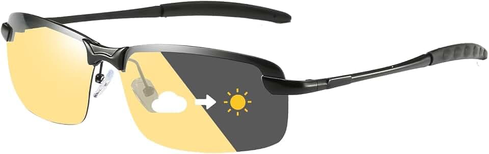 Polarized Photochromic Sunglasses For Men Sports Day & Night Vison Driving Glasses Anti Glare Shades Spring Hinges