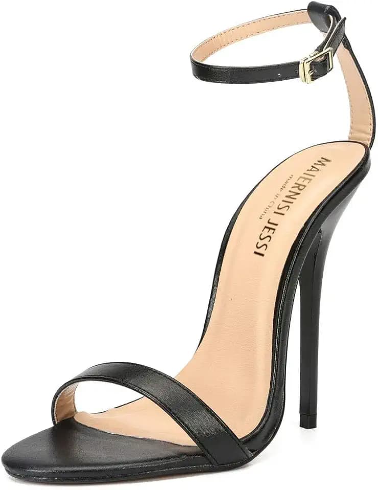 MAIERNISI JESSI Unisex Men's Women's High Heel Sandals, Ankle Strap, Open Toe, 5.1 Inch Stiletto Heels