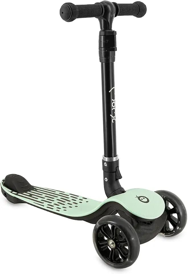 MoMi 3-Rad-Kinderroller SAN 2-in-1, höhenverstellbare Lenkstange 60/66/72 cm, klappbar, LED-Räder mit ABEC-7 Kugellagern, Trittbremse, 2,7 kg