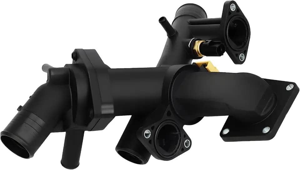 IRONTEK LR005631 Thermostat Housing Assembly with Sensor Gasket Fit for Land Rover LR3 2005-2009, Range Rover Sport 2006-2009, 4.4L V8, Thermostat Housing Replace 4H238A504AC 4646010 4H239N499AA