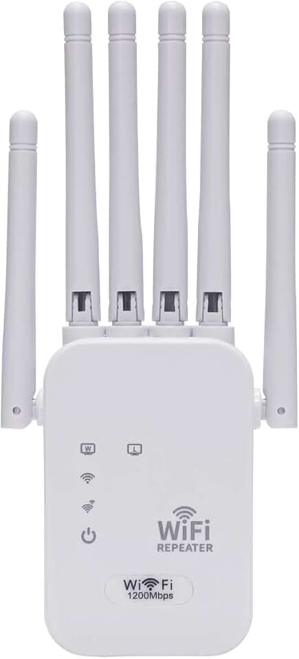 WiFi Range Extender & Signal Booster – Dual Band Wireless Repeater with Ethernet Port, Extends Coverage Up to 1200 Sq Ft, Fast Setup for Home & Office