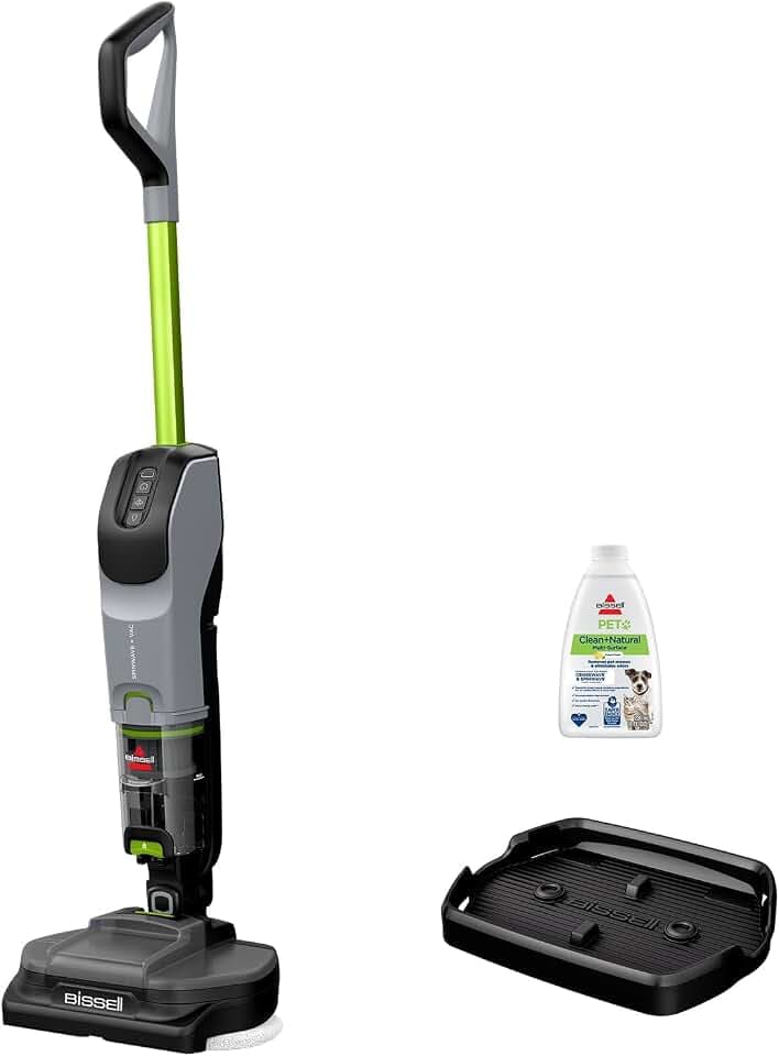 Bissell SpinWave + Vac Pet Kabelloser Hartbodenreiniger 3885N | Wischen und Staubsaugen, einfache Reinigung, für alle Hartböden, speziell für Haustiere