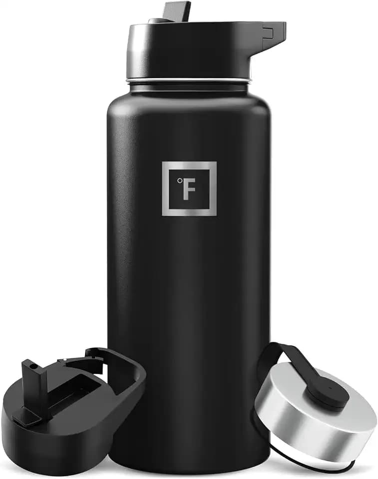 IRON °FLASK 32 oz Wide Mouth Water Bottle with 3 Lids