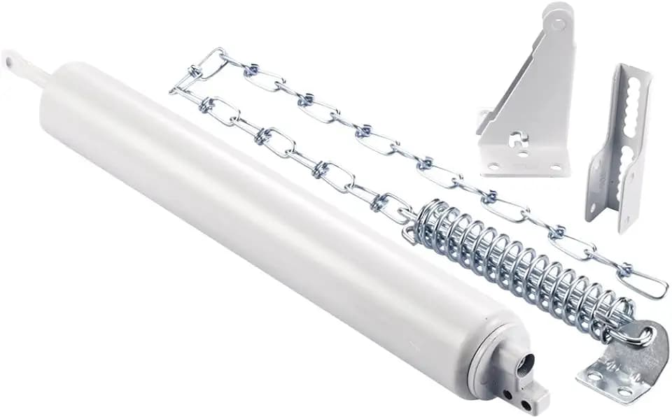 Ideal Security Heavy Duty Storm Door Closer with Wind Chain, Model 8730, Screen and Storm Door Closer Replacement, Adjustable Speed, for Doors 1 1/4" to 2" Thick, White