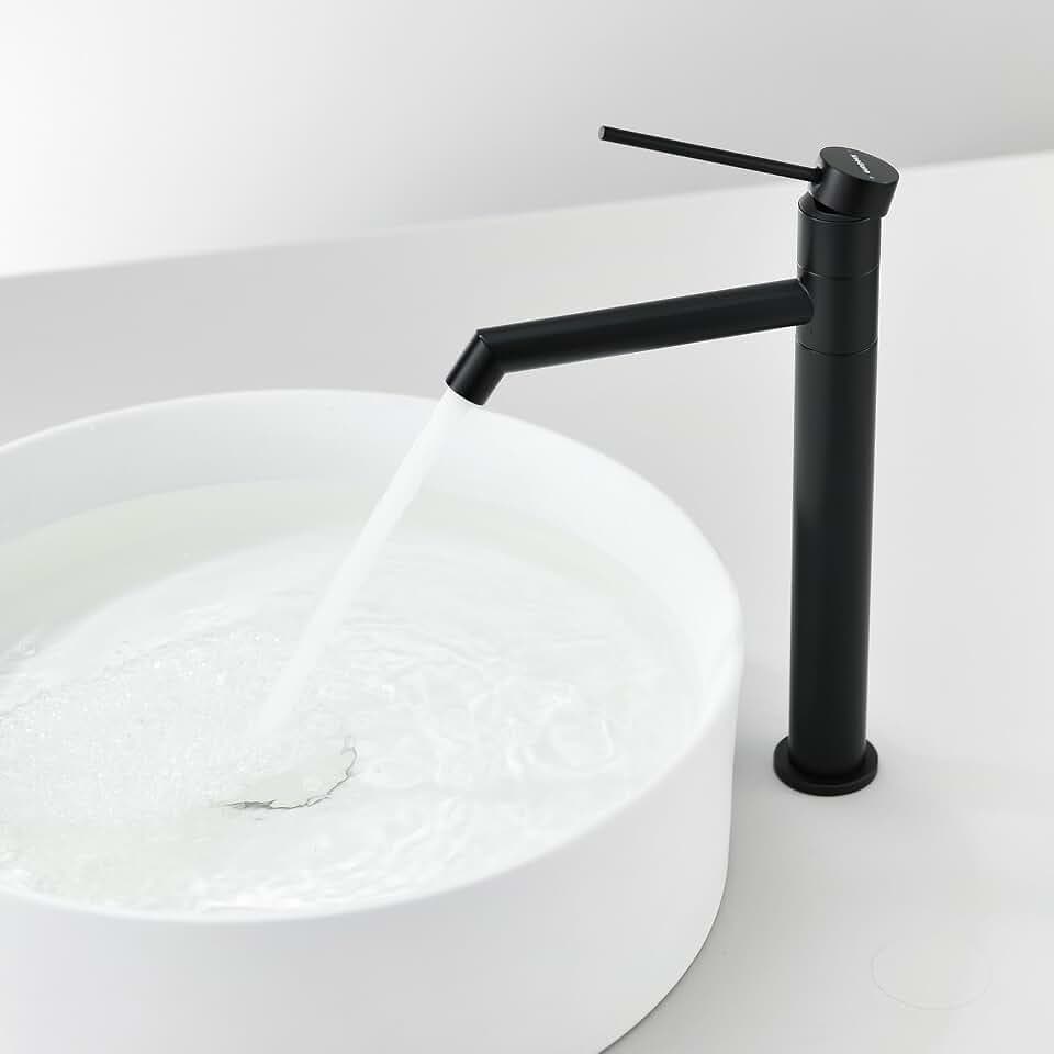 Wasserhahn Bad, Waschtischarmatur Waschbecken Armaturen in Matt Schwarz