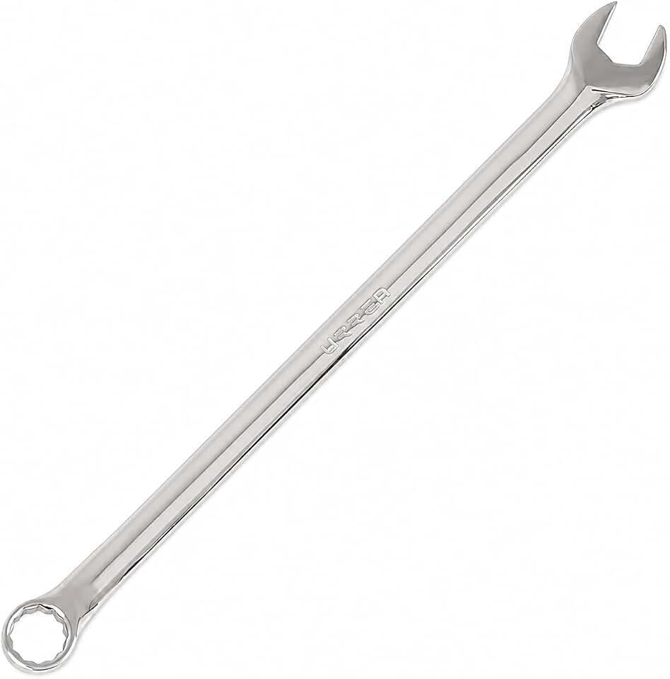URREA 12-Kant-Ringschlüssel, 21 mm, extra lang, Mechaniker-Werkzeug mit erweiterter Reichweite und Nickel-Chrom-Finish, 1221 ml