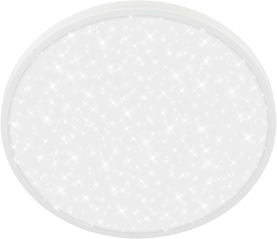 BRILONER - LED Deckenlampe mit Dekorblende, Sternenhimmel, neutralweiße Lichtfarbe, LED Lampe, Deckenleuchte, Wohnzimmerlampe, Küchenlampe, Deckenbeleuchtung, Flurlampe, 33 x 6 cm (DxH), Weiß