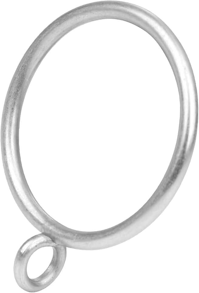 Curtain Rings with Eyelets, 48 Pack Metal Drapery Rings for Pinch Pleat Curtains Panels, Drape Rings Fits Up to 1.2 in Curtains Rod, 1.5 Inch I D Silver
