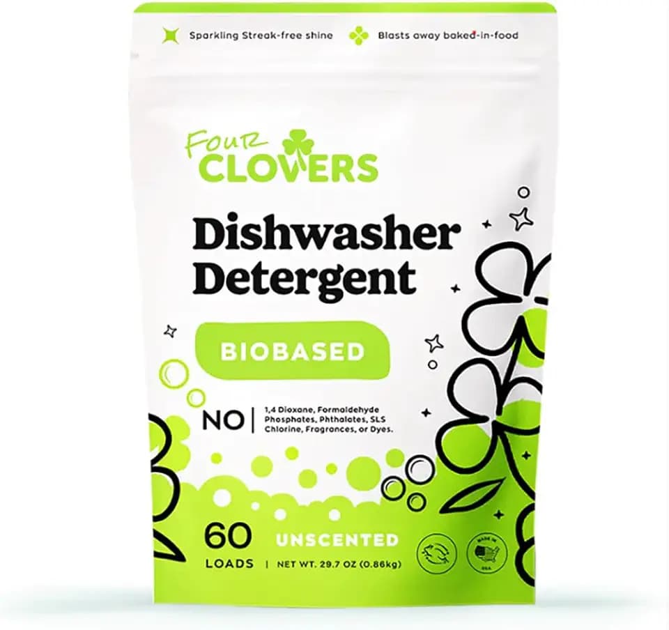 Powder Dishwasher Detergent | Safe, Clean Ingredients | Concentrated & Effective Cleaning Power