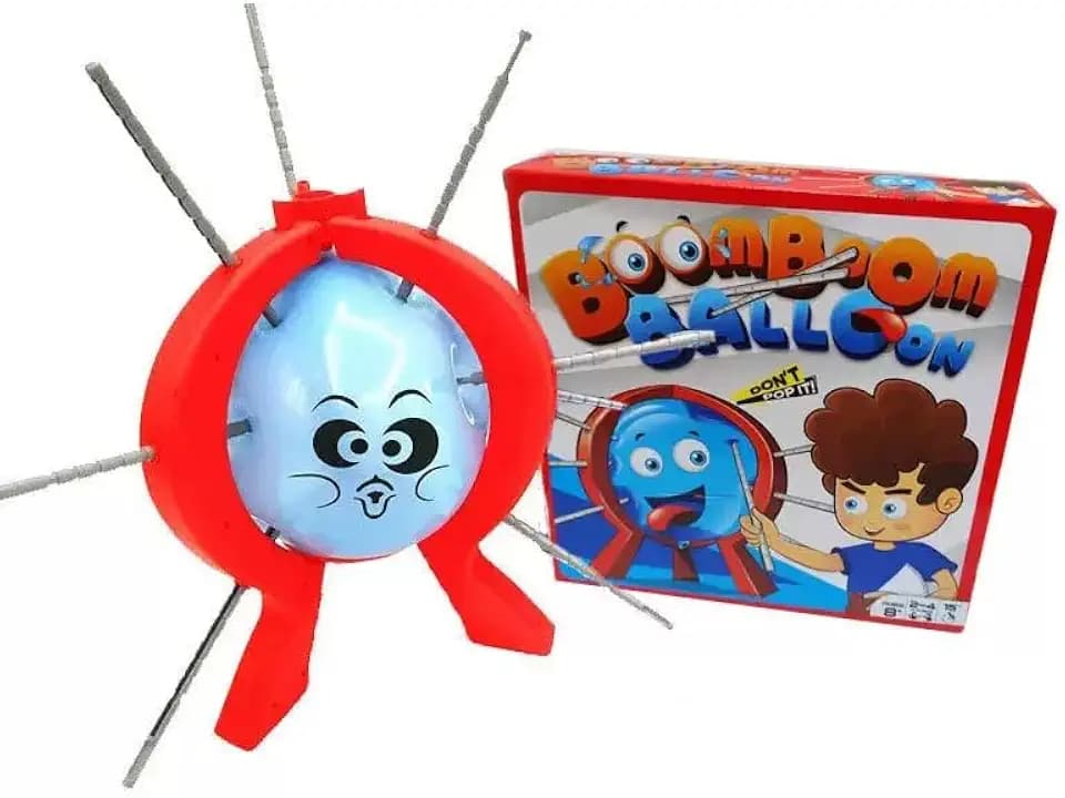 Balloon Blast Party Game Set Entertaining Family Tabletop Game Comes with 10 Balloons 9 Sticks Dice Stand Red Frame Party Supplies Party Supplies