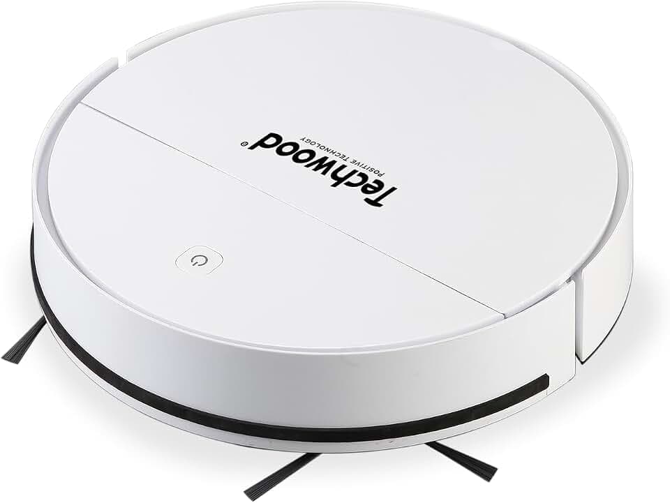 TECHWOOD TAR-2021 2-in-1 Roboter-Staubsauger mit Wischfunktion, 450Pa Saugleistung, 350ml Tank, 90min Laufzeit, Weiß