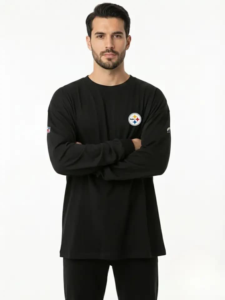 OOSC Herren Pittsburgh Steelers Long Sleeve T-Shirt T-Shirt (1er Pack)
