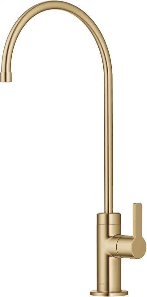KRAUS Oletto Single Handle Drinking Water Filter Faucet for Reverse Osmosis or Water Filtration System in Brushed Brass, FF-103BB