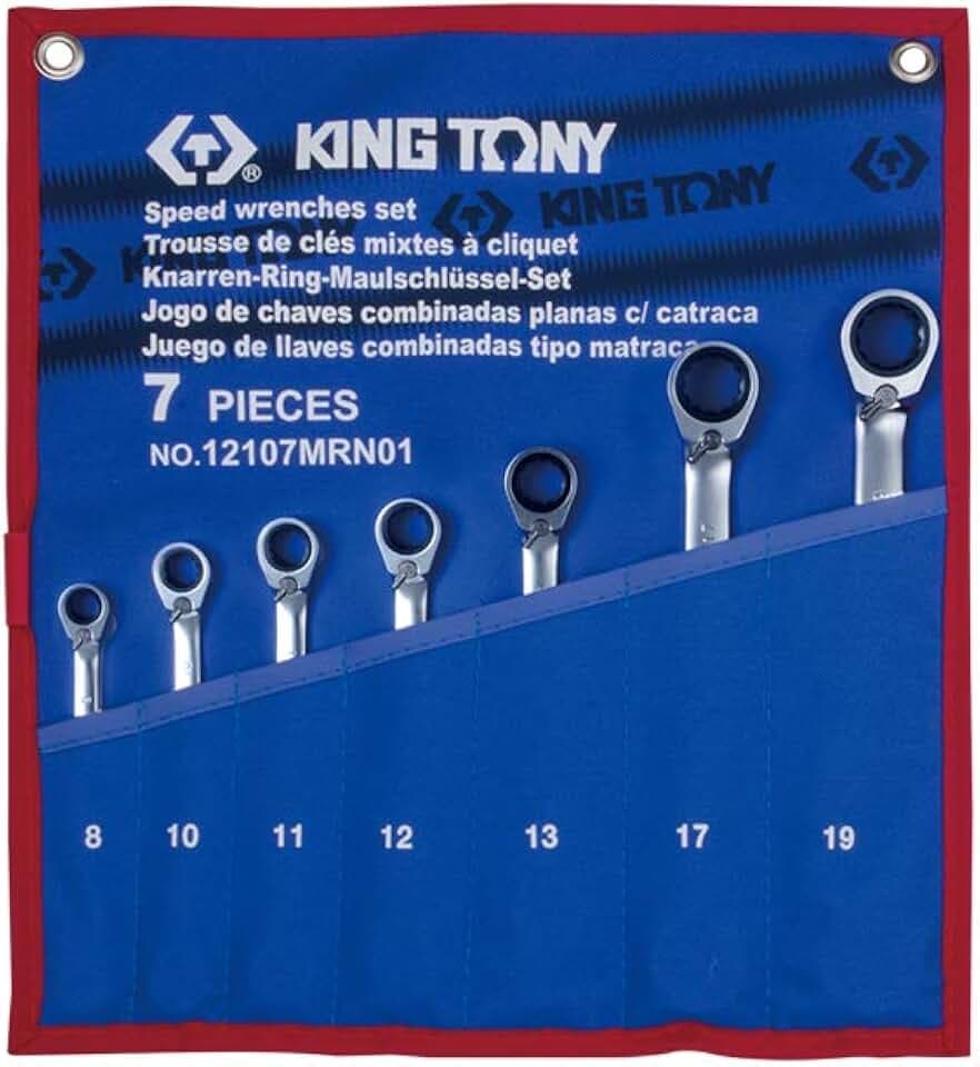 KING TONY Juego Llaves combinadas Con carraca 8-10-11-12-13-17-19mm - 7 Pzas
