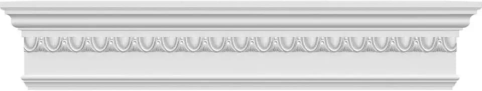 Endurathane Traditional Crosshead with Trim, and Egg & Dart Trim, 32" Bottom Width x 35 7/8" Top Width x 7 1/4"H x 1"P, Factory Primed