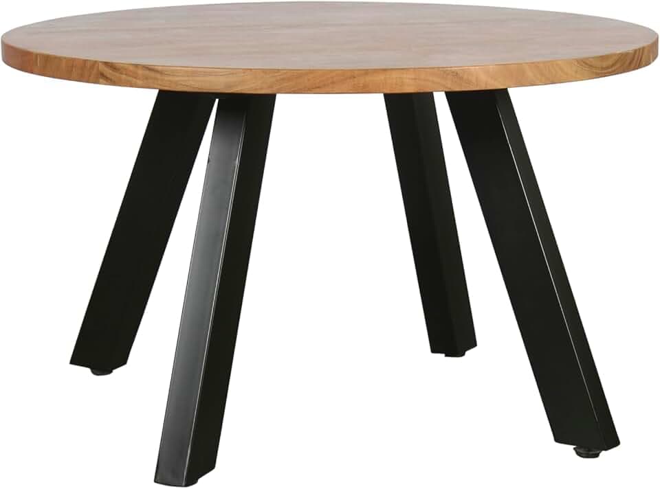 byLIVING Couchtisch Lara, Platte Akazie massiv, Metallgestell schwarz
