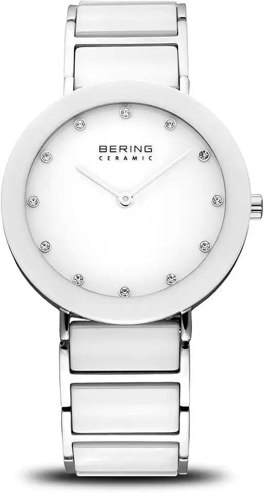 Bering Damen Quarz Uhr | Armbanduhr 35 mm Edelstahlgehäuse und Zifferblatt | Milanaisearmband | Saphierglas | 5 ATM | 11435