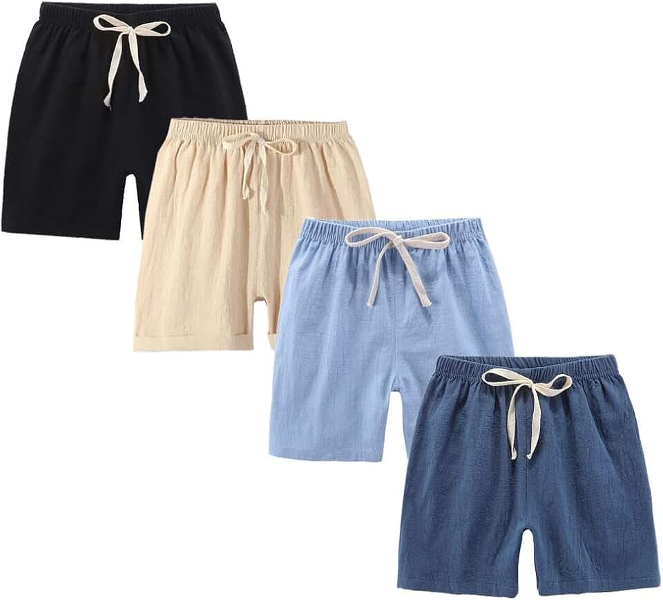 FedMois 4er Pack Kinder Jungen Shorts Baumwolle
