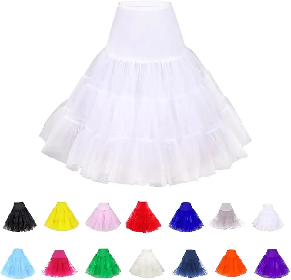 Women Crinoline Petticoat for Vintage Dress Short Tutu Slips Underskirt