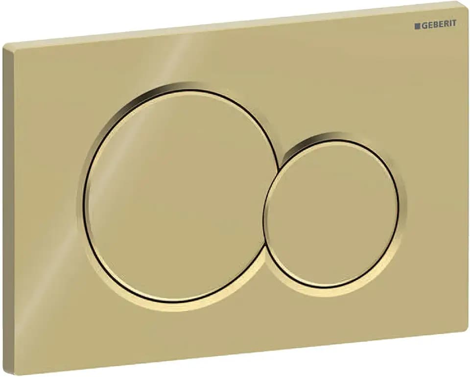 Geberit Sigma01 Betätigungsplatte für 2-Mengen-Spülung, rund, 115.770.DT.5, Farbe: Edelmessing galvanisiert
