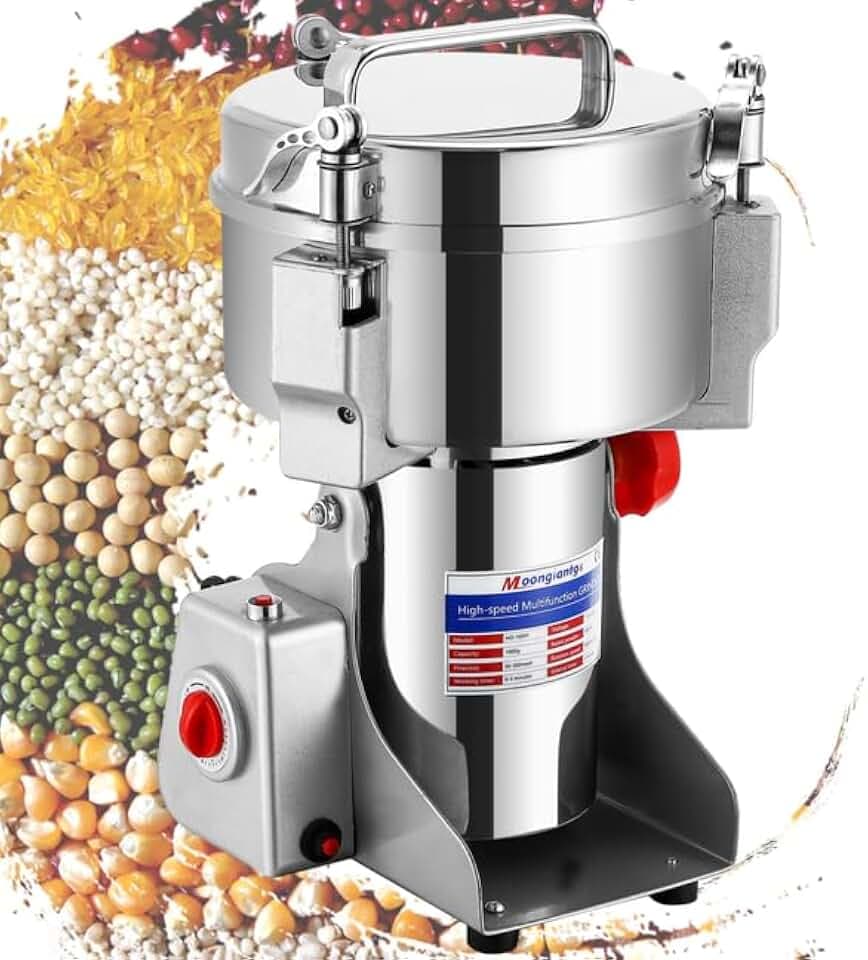 Moongiantgo Multifunktionale Getreidemühle Elektrisch 1500g aus Edelstahl