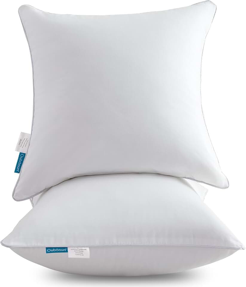 Oubonun Kissenfüllung 65 x 65 cm 2er Set Baumwollbezug Weiß