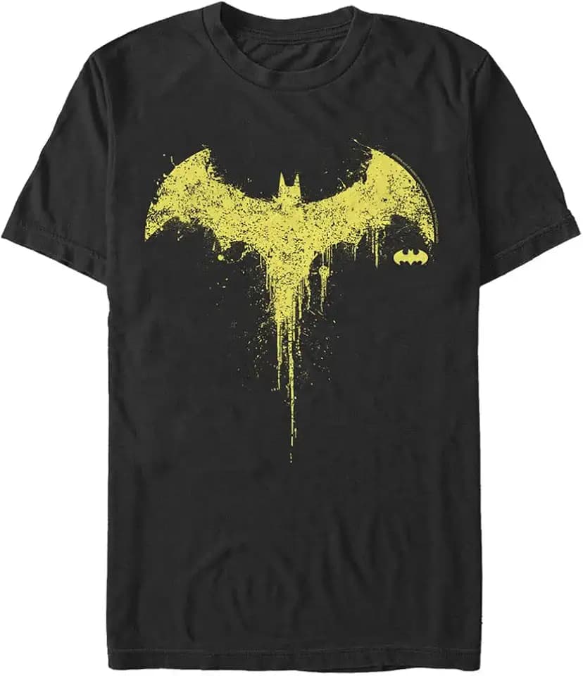 DC Comics Men's Drippy Bat Logo