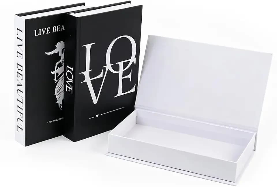 Deko Bücher 3er Set, Buchbox mit Stauraum für Regal und Couchtisch