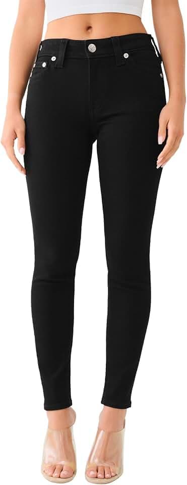 True Religion Women's Jennie Mid Rise Curvy Skinny Jeans