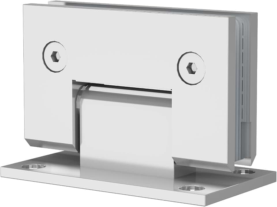 Brass 90 Degree Glass Shower Hinge, Polished Chrome, Heavy Duty