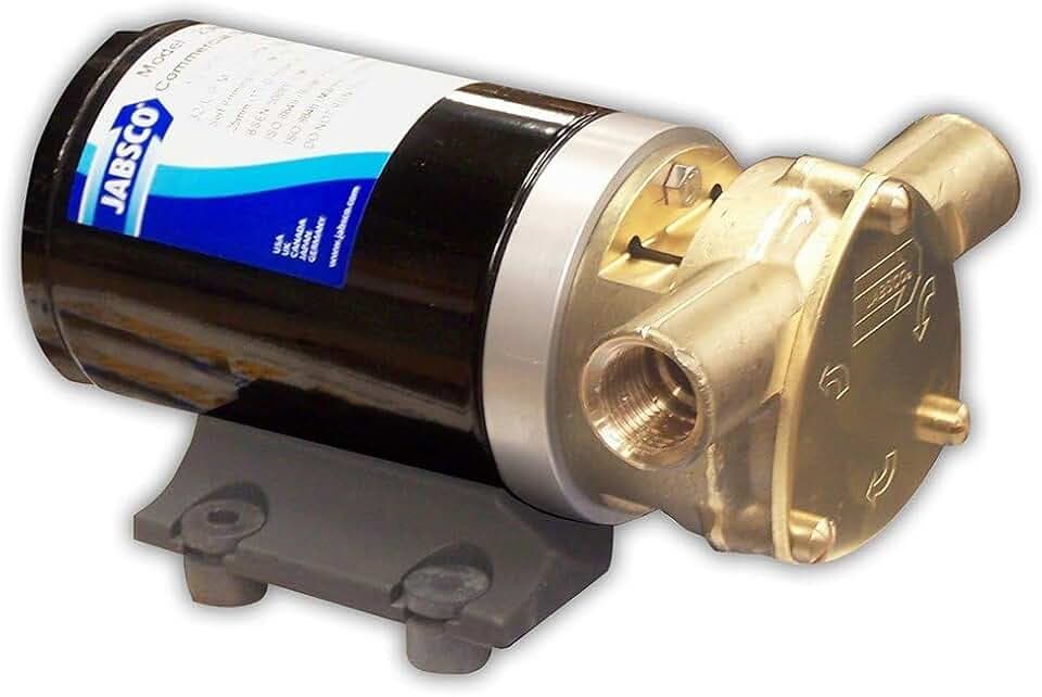 Jabsco 18670 Series Marine Water Puppy Bilge / Sump Flexible Impeller Commercial Duty Pump 470-GPH,15-Amp Non-CE, 1/2" NPT Ports