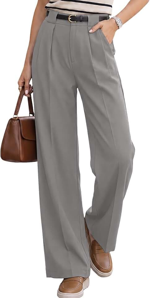 Womens Wide Leg Pants High Waist Business Casual Teacher Dress Pants