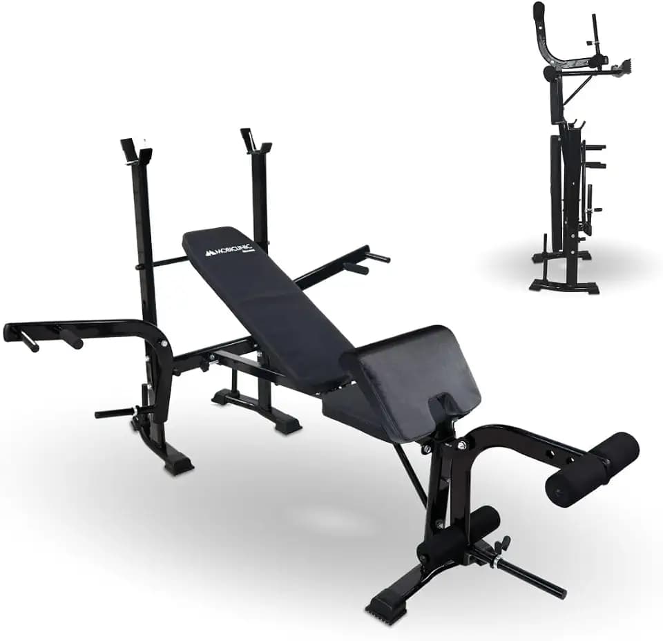 Mobiclinic® fitness, Multifunktionale trainingsbank, Pressfit, Verstellbar, Klappbar, Stahl, Belastbar bis 250 kg, Unterstützung für stangen, Ideal kraftübungen zu hause