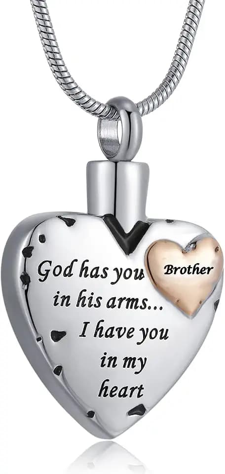 Heart Urn Necklace for Ashes Women Men Cremation Jewelry for Ashes Cremation Necklace In Memory of Loved One Grandpa Grandma Dad Mom Uncle Aunt Brother Sister Daughter Son