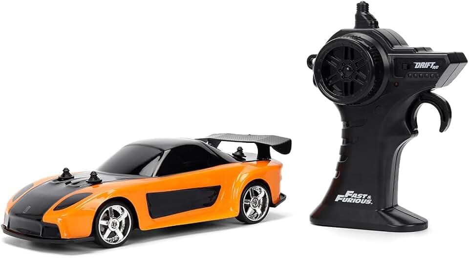 Jada Toys Fast and Furious RC Drift Auto - Han's Mazda RX-7 (19 cm) als ferngesteuertes Spielzeugauto für Fans & Kinder ab 6 Jahre, max. 8 km/h, 2,4 GHz Fernbedienung, inkl. Batterien