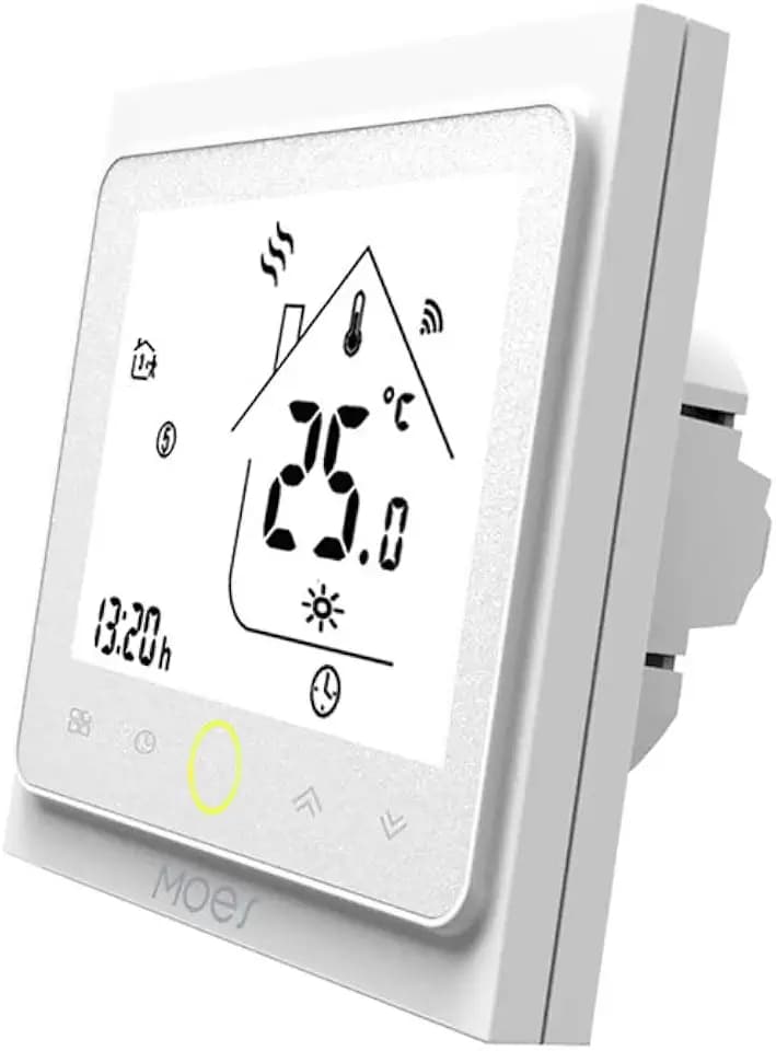 MOES Smart Thermostat WLAN Temperaturregler Smart Life/Tuya APP Fernbedienung für Wasser Gas Boiler Heizung，Kompatibel mit Alexa Google Home, Weiß, Unterstützt nur 2,4-GHz-Netzwerke