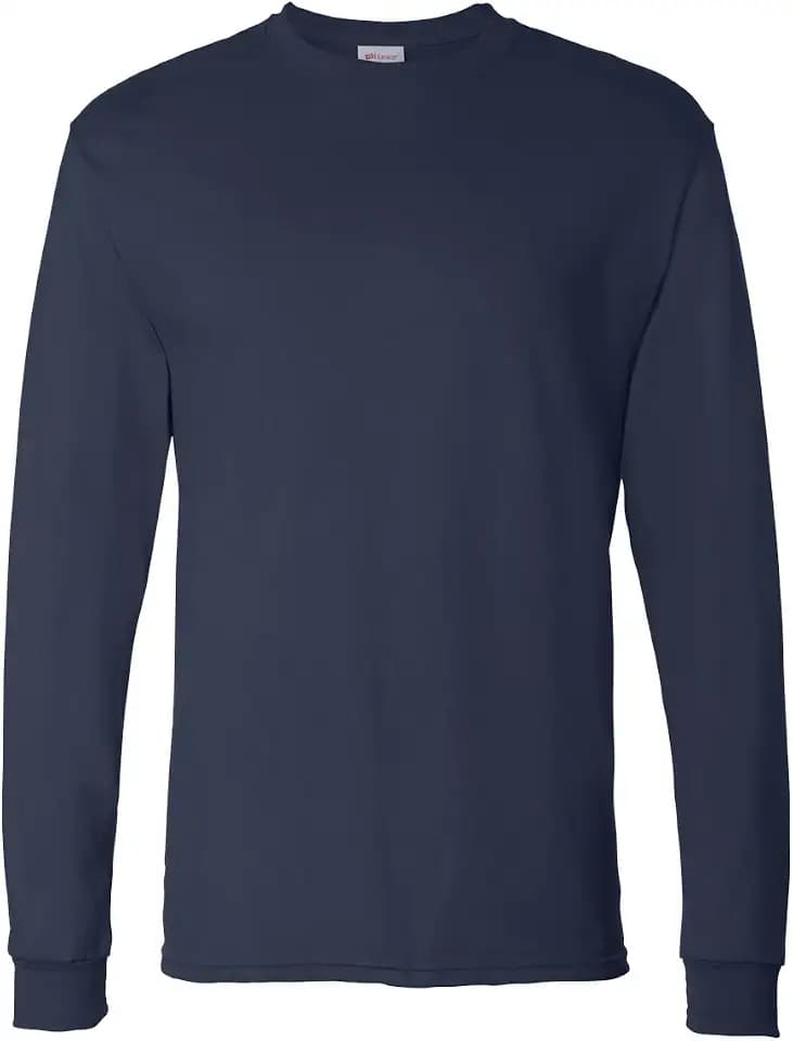 Hanes Men's Essentials Long-Sleeve T-Shirt, Crewneck Cotton T-Shirts for Men, 2-Pack