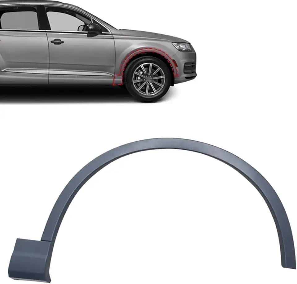 SecosAutoparts Fender Flare Wheel Opening Molding Front Passenger Side Compatible with Audi Q7 2017 2018 2019 Replace# 4M0853718AGRU