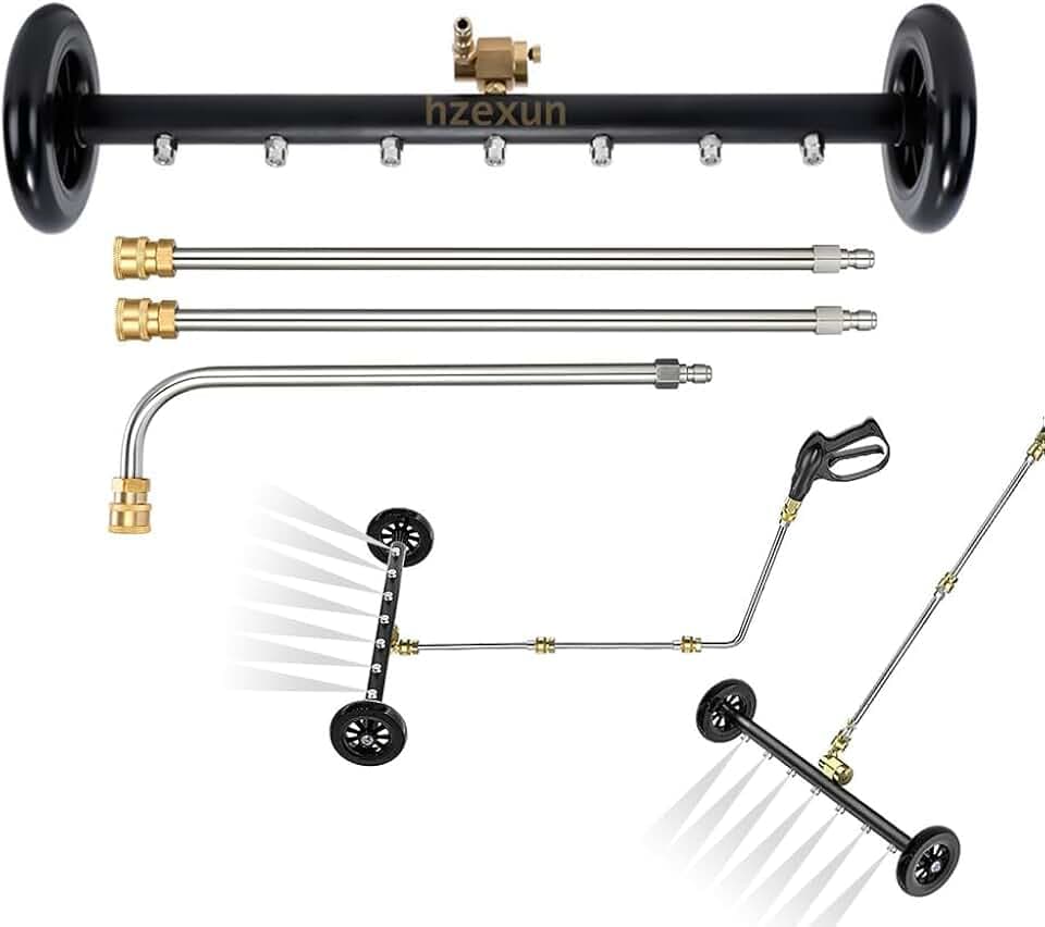 Hochdruckreiniger Auto Unterbodenreiniger,Hochdruck-Hochdruckreiniger Sprühgerät Hausgarten Auto Wasserwäsche (7 Nozzles) Verlängerungsstäben 1/4 Schnellkupplung 4000 PSI