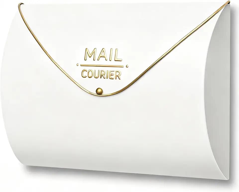 Large White Outdoor Wall Mount Mailbox, 13.3 x 10.35 x 3.5 Inch