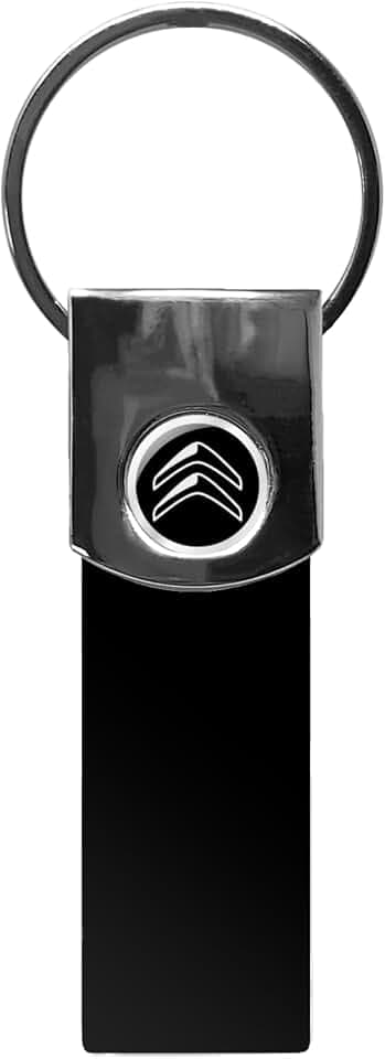Citroen Schwarzer offizieller Schlüsselanhänger mit schwarzem Logo, Schwarz, Taglia unica
