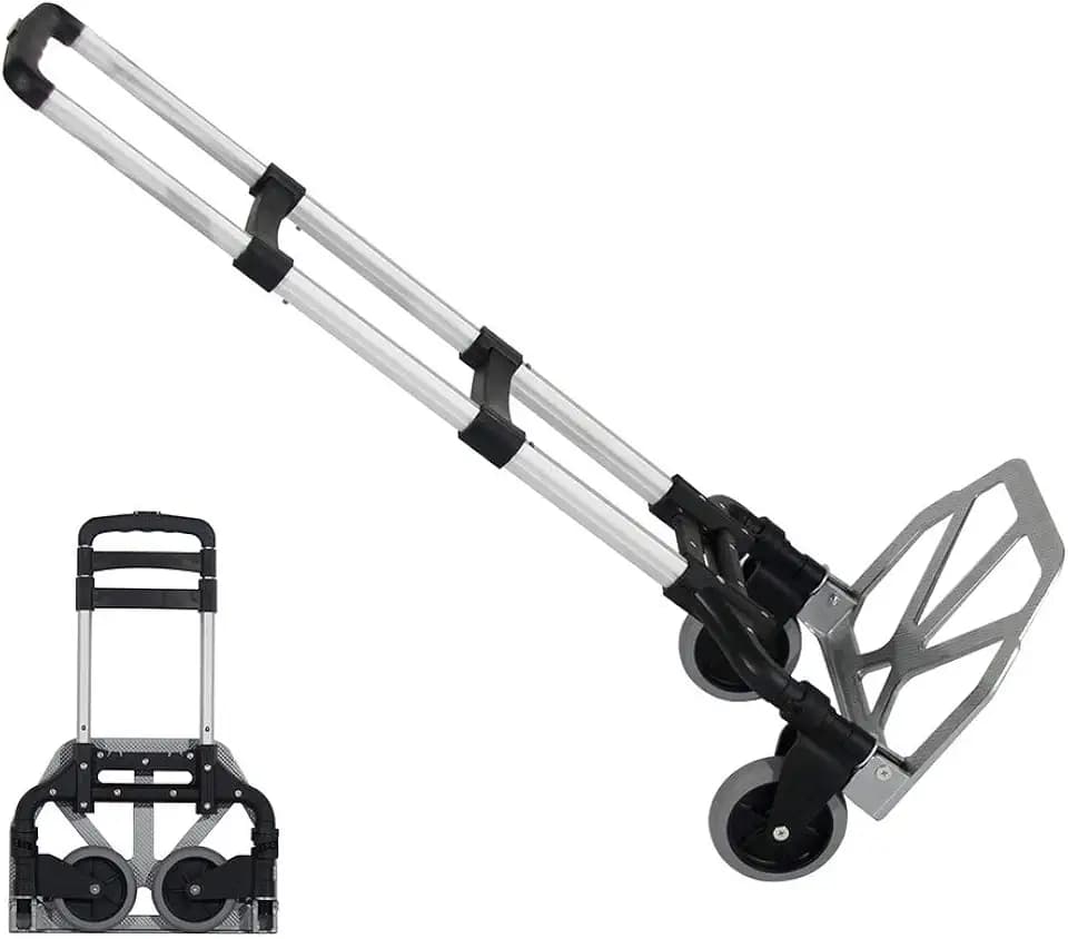 sogesfurniture Aluminium Sackkarre Transportkarre klappbare Handkarre, mit kostenlosem Gummiband für Fixieren der Gegenstände, bis 60kg Tragkraft, BHEU-KT-2124