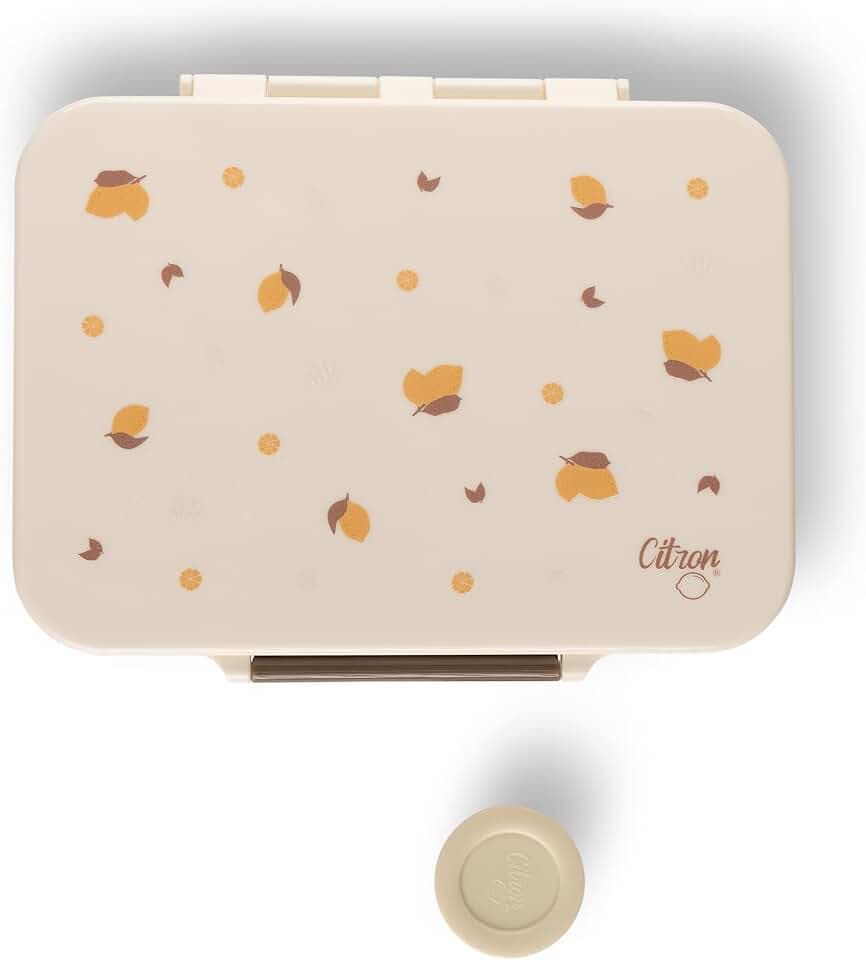 Citron Kids Lunchbox mit Fächern 700ml mit Untertasse - Premium Starke & Sichere Materialien BPA & Melaminfrei - Auslaufsichere Snackbox mit Fächern, Bento Lunchbox für Kinder