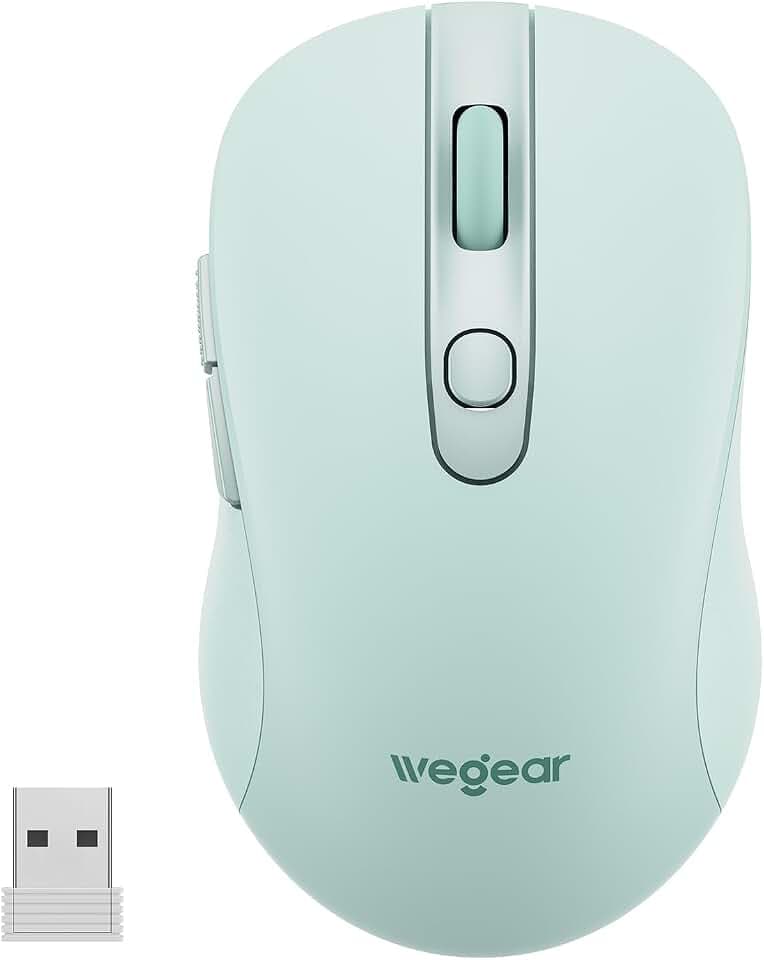 USB Wireless Mouse for Laptop PC Mac, 2.4GHz Cordless Mouse-Mint Green