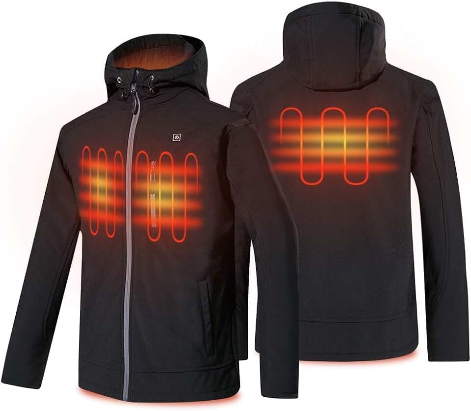PROSmart Herren Beheizbare Jacke wasserdichte Beheizte Jacken mit 12V Akku