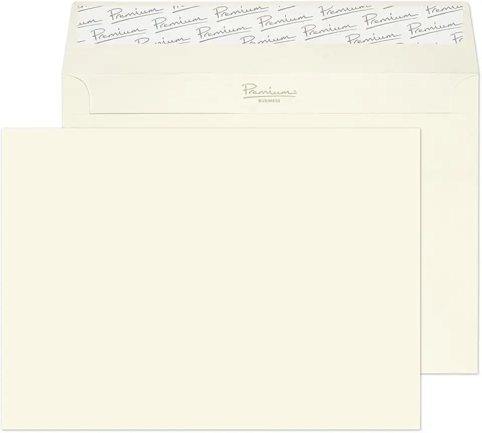 Blake Premium Business 39707 Briefumschläge Haftklebung Alt Weiß Gerippt C5 162 x 229 mm - 120g/m² | 500 Stück