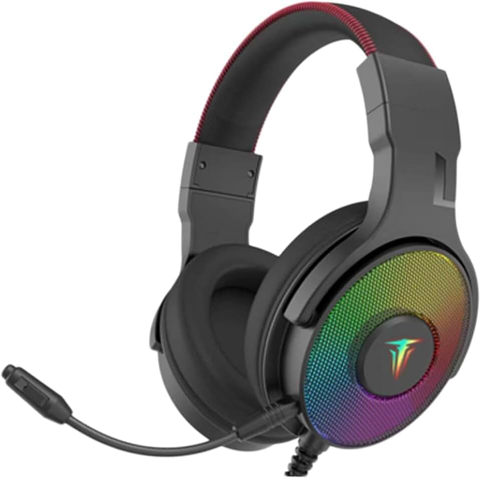 BERSERKER Gaming-Headset mit 7.1-Stereosound, 50 mm Lautsprecher, USB-Anschluss, RGB-Beleuchtung, Abnehmbares Mikrofon, 2,1 m Kabel