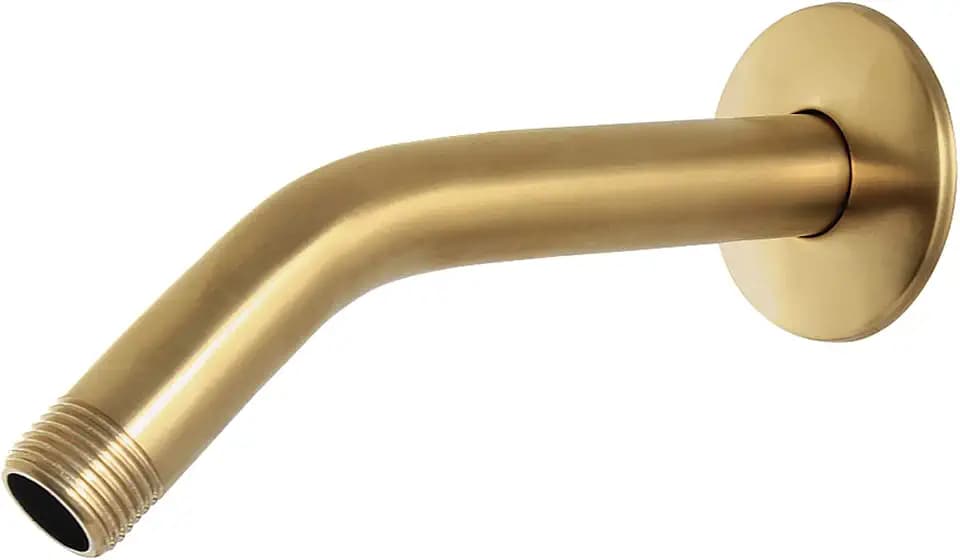 Kingston K208M7 8" Shower Arm with Round Flange, Brushed Brass