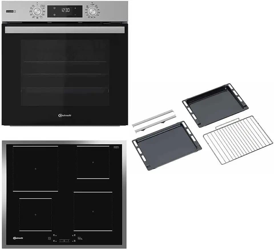 Bauknecht BAKO 466 Steam IND Einbau Backofen-Kochfeld Kombination/Heißluftbackofen mit 12 Funktionen/Gentle Steam/EEK A+/Induktions-Kochfeld/ 60cm/Inox